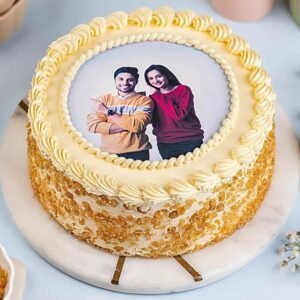 DB Round Butterscotch Photo Cake
